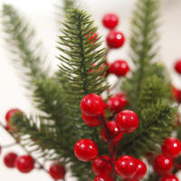 10Pcs Ramas De Pino Artificial Con Bayas Rojas Para Decoración De Navidad Árbol De Navidad Corona De Navidad Regalo De Decoración - details 5