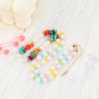 Encanto Gargantillas de cuentas de arroz coloridas y dulces para mujer, collar bohemio romántico con flor de imitación de perlas, cadena para clavícula, regalo de joyería para niñas - details 7