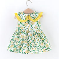 Conjunto De Vestido Y Bolso Para Bebé Niña Verano Estampado De Flores Sin Mangas Cuello Alto Princesa Ropa Infantil Talla True Fit - details 2