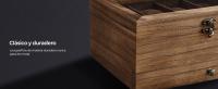 SONGMICS Caja de Relojes con 8 Ranuras, Estuche de Relojes de Madera de 2 Niveles con Tapa de Cristal, Almohadillas, Forro de Terciopelo, Regalo de Seres Queridos, Negro Ébano/Nogal Rústico - details 3