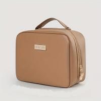 Bolso De Maquillaje De Viaje 1pc PU Cuero Doble Capa Bolsa De Cosméticos Transparente Con Cremallera Gran Tamaño Para Mujeres - details 2