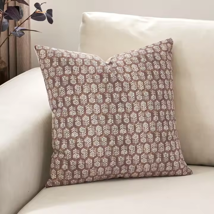 Funda de almohada de poliéster floral de poliéster de un solo lado lado - 1