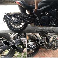 Escape De Motocicleta Muffler Doble Agujero Gran Row Blast Calle Exhausto Acero Inoxidable Para R6 Z900 Zx6r Cbr500r Gsxr1000 - details 6