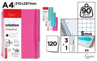 LILI HOME Pack de 2 Libretas de Tapa Dura o Tapa PP Cuadriculadas de 5 mm A4 21 x 29.7 cm 120 hojas por libreta 90 g/m² Clasificadas por 4 colores en el borde de cada hoja para una fácil identificación y organización. - details 5