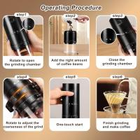 Molinillo de café eléctrico portátil, compacto y automático, con función de molienda múltiple, recargable por USB. - details 6