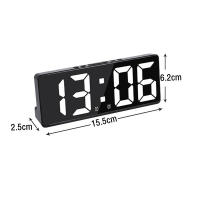 Acrylic/Mirror Digital Alarm Clock Voice Control (Powered By Battery) Table Clock Snooze Night Mode 12/24H Electronic LED Clocks - details 10