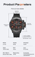 Reloj Deportivo De Cuarzo Para Hombres MEGIR Con Grande Dial Luminiscencia Resistente Al Agua Cronógrafo De Correa De Silicona Y Manos Luminosas 8115 - details 3