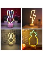 Luz De Neón LED Decorativa Para Escritorio Regalo De Halloween Lámpara De Mesa Para Fiesta Creación De Ambiente De Habitación Powered by USB O Baterías - details 1