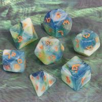 Juego De Dados Poliedros DND 7 Piezas Acrílico Colores Mezclados Y Brillo Juegos De Mesa RPG Souvenir Entretenimiento - details 24