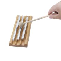 Campanas De Viento De Madera Para Mesa 1/3/7 Tonos Juguete Educativo Musical Para Niños Instrumento De Percusión Con Martillo Metal Plateado - details 10
