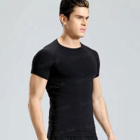Camiseta De Entrenamiento Para Hombres De Color Sólido Con Mangas Cortas Secado Rápido Transpirable Rashguard De Gimnasio Deporte Fitness Jiu Jitsu MMA - details 8