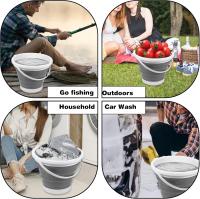 Cubo plegable de silicona, 10 l (2,6 galones), cubo de limpieza de plástico portátil y plegable, cubo para uso doméstico y exterior - details 4