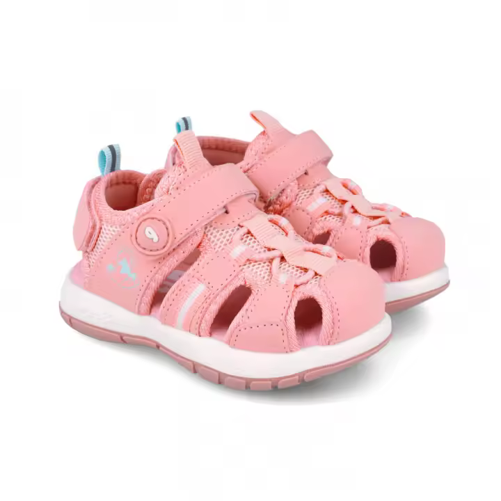 Sandalias sport para niña de Garvalín con velcro mod. 252821-D032 en color rosa - 1