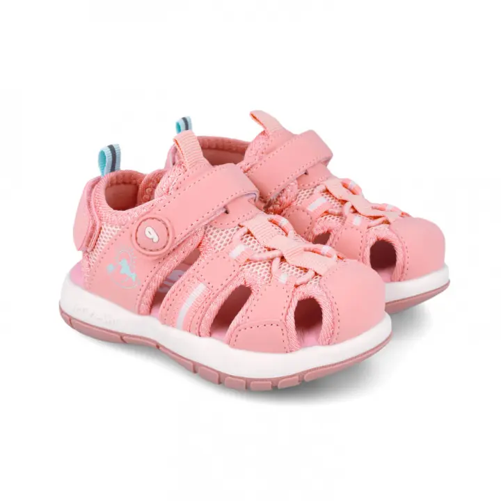Sandalias sport para niña de Garvalín con velcro mod. 252821-D032 en color rosa - 1