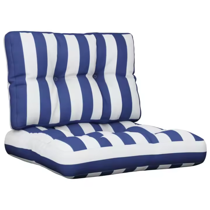 vidaXL Cojines para sofá de palets 2 piezas tela 60 x 60 x 12 cm Color Azul y blanco,  Negro y blanco,  Verde y rosa y mas Cojín Decorativo de Asiento Cojines de muebles de salon - 1
