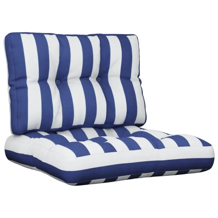 vidaXL Cojines para sofá de palets 2 piezas tela 60 x 60 x 12 cm Color Azul y blanco,  Negro y blanco,  Verde y rosa y mas Cojín Decorativo de Asiento Cojines de muebles de salon - 1