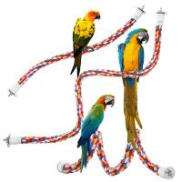 Juguete Para Pájaros De Algodón Colorido Con Correa Y Perches Para Masticar Juguete De Aire Libre Para Cages De Pájaros Juguete De Subida Y Colgaje Para Pájaros Periquitos - details 5