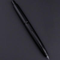 MAJOHN A1 Pluma Fuente Retráctil De Metálico Negro Mate Con Nib EF 0.4mm Para Estudiantes Y Regalos Incluye Convertidor - details 4
