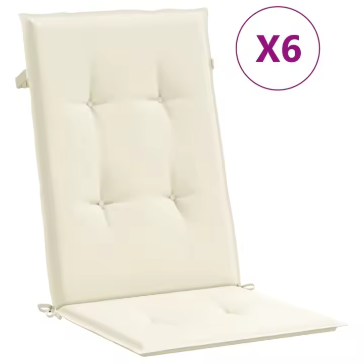 Tela de lona 6 UDS 120x50x3cm Silla de Jardín respaldo alto - 1