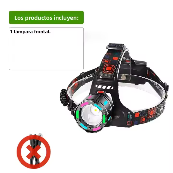 Linterna Frontal LED Potente 20000000LM Recargable Con Luz Fluorescente Para Pesca Y Actividades Al Aire Libre Impermeable 4000M - 1