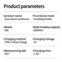 Cepillo de dientes eléctrico, nuevo cepillo de dientes recargable TPC para adultos de seis velocidades, cepillo de dientes eléctrico de limpieza de cerdas suaves - details 11