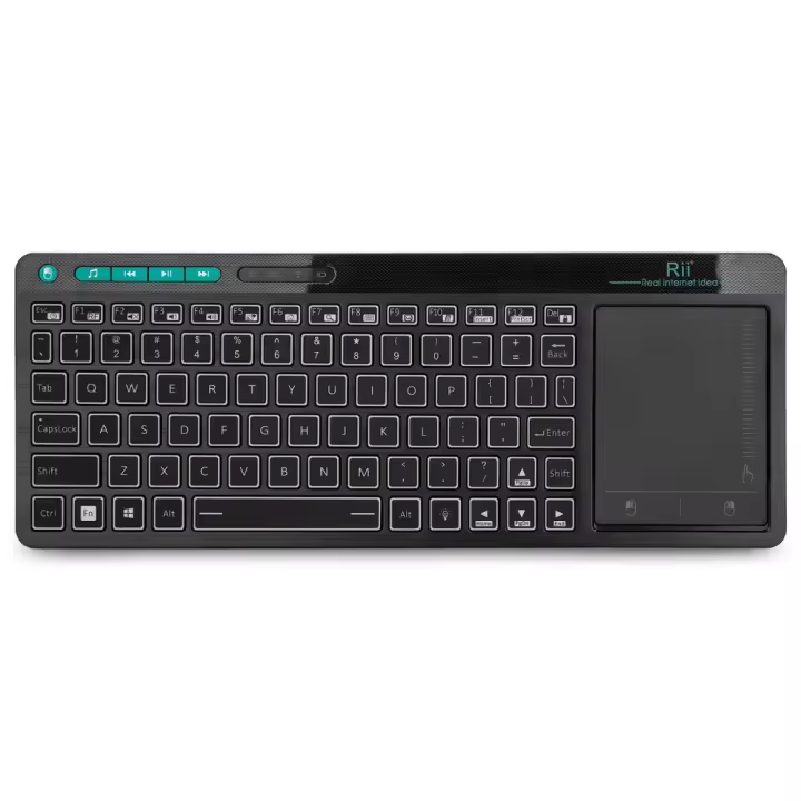 Teclado Inalámbrico Rii K18+ Mini Con Pantalla Táctil Y Retroiluminación De 3 LED Colores Para Android TV BOX Smart TV PC US/FR/HE - 1