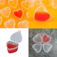10PCS Copas De Salsa Desechables De Plástico 50/100ml Caja De Alimentos Tapa De Pintura Paleta Reutilizable Para Cocina Condimentos - details 10