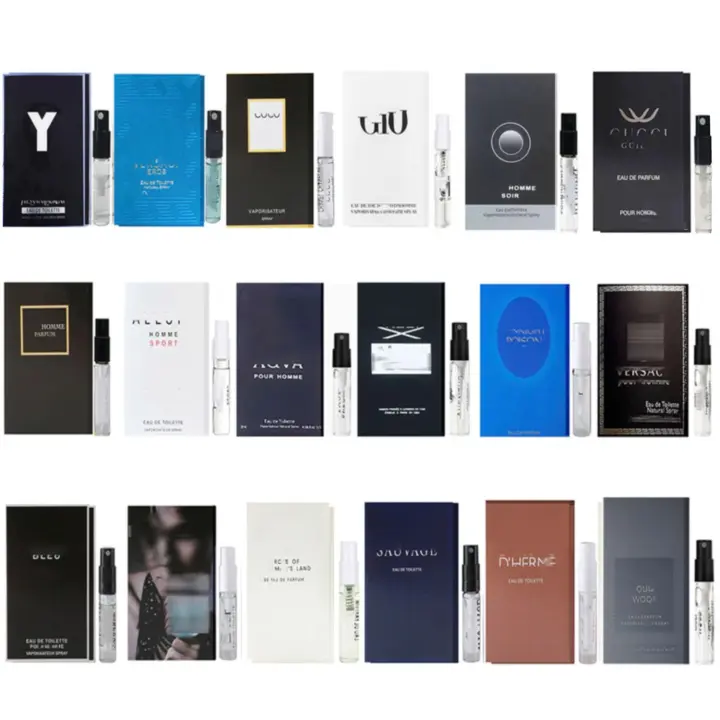 Conjuntos de muestras de colonia para hombre. Muestras de colonias de alta gama de diseñador para hombres. Descubra 18 marcas. Conjunto de frascos de muestra de fragancias para hombres. Colección de perfumes de viaje. - 1
