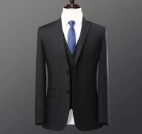 Traje De Negocios Slim-fit Para Hombre Con Chaleco De Solapa Sencilla Y Dos Botones Color Sólido Conjunto De 3 Piezas Moda Casual - details 3