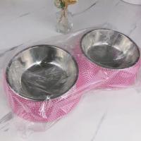 Tazón De Alimentos En Forma De Diamante Para Perros Y Gatos De Acero Inoxidable Desmontable De Dos Capas Nuevo 2024 - details 3