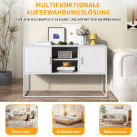 Mueble de metal Blanco, aparador y Casillero Caja Fuerte, Estructura metálica robusta, Color Blanco elegantemente, Altura 75 cm x ancho 120 cm x profundidad 40 cm - details 5