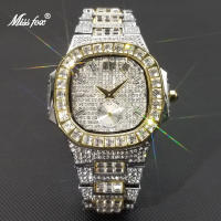 Reloj De Pulsera De Cuarzo Para Hombre MISSFOX Clásico Lujo Con Diamantes Full En Plata Acero Inoxidable Resistente Al Agua Y Shock - details 10