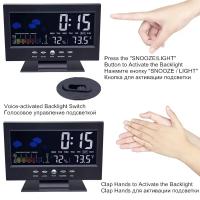 Reloj De Alarma Estación Meteorológica Pantalla Color De Pantalla Individuo Y Exterior Temperatura Humedad Voz Activada Reloj - details 3