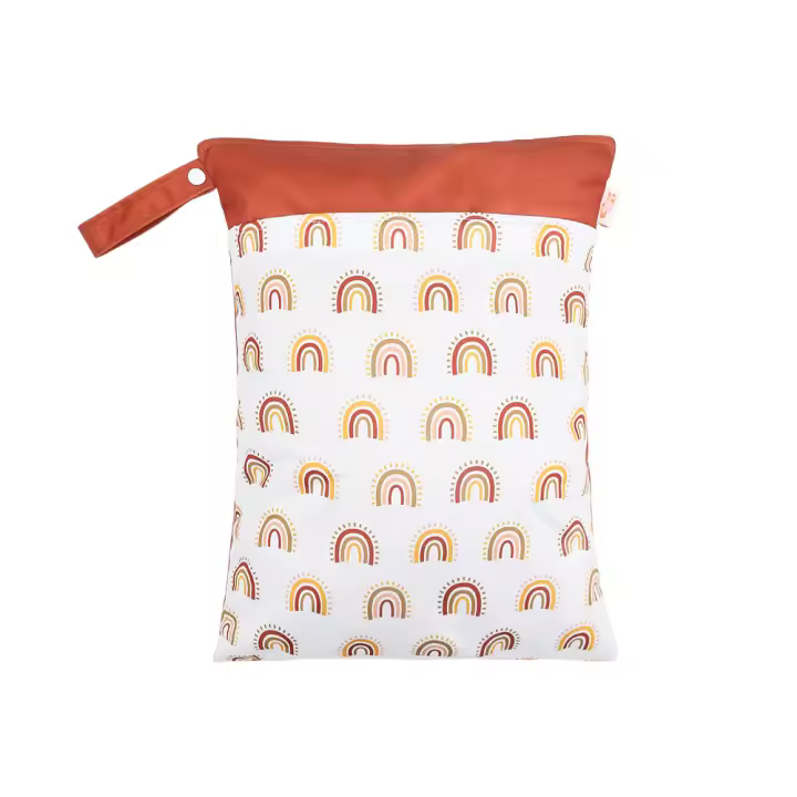 Bolsa impermeable para Bebé, Organizador de pañales lavable, reutilizable, de viaje, Color sólido, 30x40CM - 1
