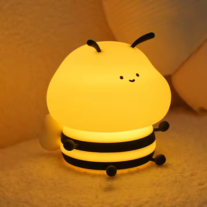 Lámpara Nocturna De Silicona De Abeja Para Niños 7 Colores Táctil Con 3 Niveles De Brillo Regalo Para Bebés Luz De Noche Para Dormitorio - 1