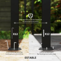 Outsunny Pérgola de Pared 6x3 m Cenador Gazebo con Techo de Poliéster Impermeable y Estructura Metálica Pabellón para Patio Terraza Balcón Crema - details 4