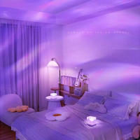 Proyector De Luz Nocturna Dinámica RGB Con Ondas De Agua Aurora Del Ártico Lámpara De Cristal Para Atmosfera Para Sala De Estar Estudio Dormitorio Regalo - details 0