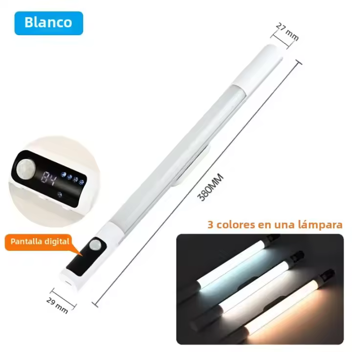 Lámpara Nocturna LED Recargable Con Sensor De Movimiento Para Cocina Luz De Mesa De Aluminio Tipo C Para Armarios - 1