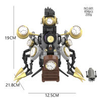 Juguete De Construcción Skibidi Toilet Bloque De Oro Modelo De Hombre Del Reloj Titan Monitor De Batalla Mejorado Puzzle De Artesanía Para Niños - details 9
