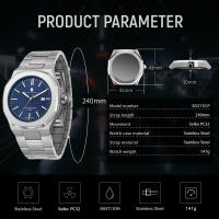 Reloj De Pulsera Para Hombre SAPPHERO Lujo Resistente Al Agua Luminoso Cronógrafo Acero Inoxidable Cuarzo Reloj Hombre - details 1