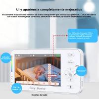 Monitor De Bebé WiFi 1080P HD Con Vídeo Remoto Y Luz Nocturna Nanny Visión Nocturna HD Lullabies Temperatura Cámara Móvil APP 4.3" - details 5