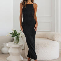 2025 nuevo vestido de las mujeres Halter largo la moda el sexo sin mangas falda sentido Slim vestidos - details 1