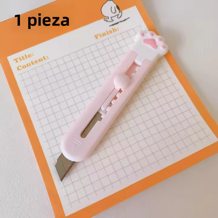 Cuchillo De Arte Portátil Miniatura Con Diseño De Pata De Gato Divertido Abre Cartas Y Envolvientes Herramienta Escolar De Corte Práctico - 1