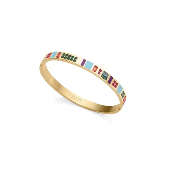 Pulsera Chic de acero Ip dorado esclava cerrada con esmalte y circonitas de colores VICEROY - 14033P01012 - 1