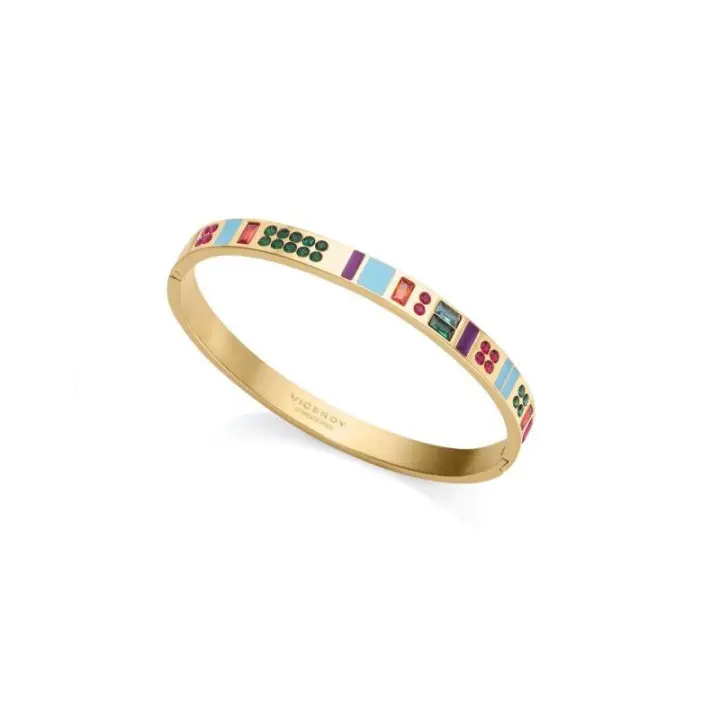 Pulsera Chic de acero Ip dorado esclava cerrada con esmalte y circonitas de colores VICEROY - 14033P01012 - 1