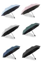 Paraguas Triplo Plegable Simple Con Protección UV De Vinilo Grueso Paraguas Doble Para Lluvia Y Sol Color Blanco Rosa Azul Verde Oscuro Azul Oscuro Y Negro - details 17