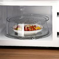 1Guardia Contra Salpicaduras Multifuncional Para Microondas Resistente Al Calor Hasta 200°C Cubierta De Alimentos Plástica Diseño Pila Empilable - details 0