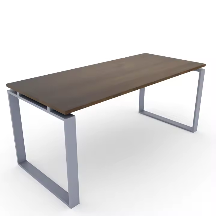 OFICIT Mesa de Oficina Madera Nogal Estructura Gris Plata Modern - 1