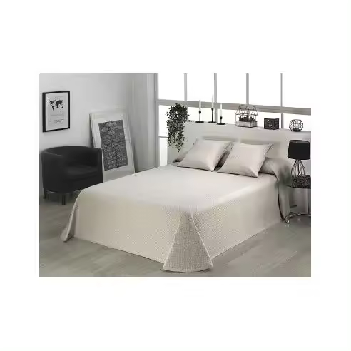 Colcha Piqué Cama Hotel Crudo Beta 10 Dhestia Home - 1