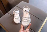 Sandalias Romanas Para Niñas Con Tiras Abiertas Y Color Sólido Alta Top Con Resaltos Vacaciones Nuevas Zapatos Planos Casuales De Verano Para Niños - details 4